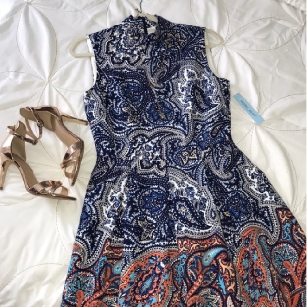 NWT! Antonio Melani Hudson Dress - Blue Paisley